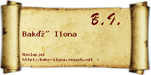 Bakó Ilona névjegykártya