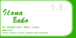 ilona bako business card
